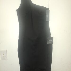 Elegant Black One-Shoulder Dress